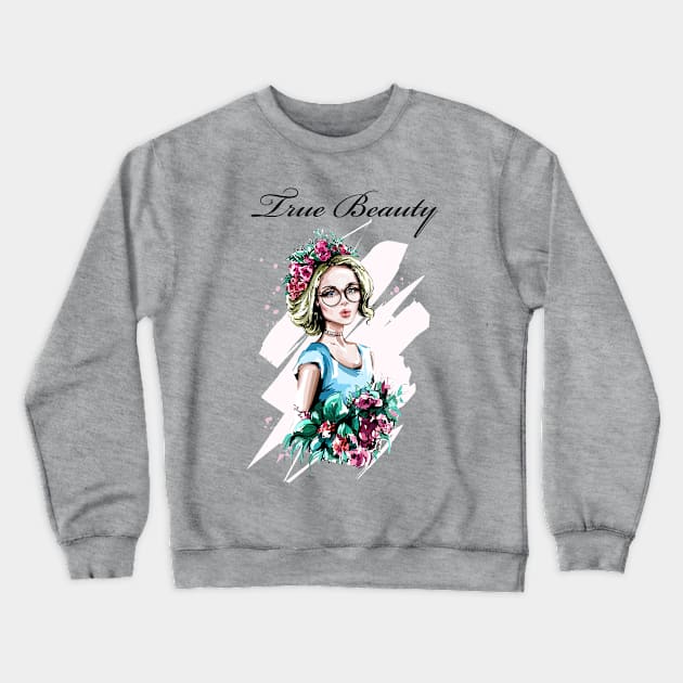 True Beauty with fragrant flowers Crewneck Sweatshirt by SAE